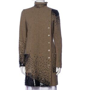 Etro Milano Wool Coat With Sequin Detail . Made in Italy. IT 42
